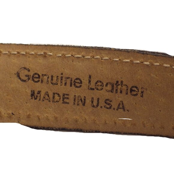 Vintage Anne Klein Leather Snakeskin Print Brown Skinny Belt - Picture 5 of 5